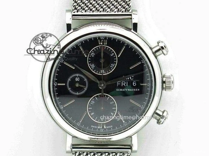 MIROTIME 0522 Durable Portofino 37mm RG V7F 1:1 Best Edition Gray Dial Diamonds Bezel on Black Leather Strap A 7089